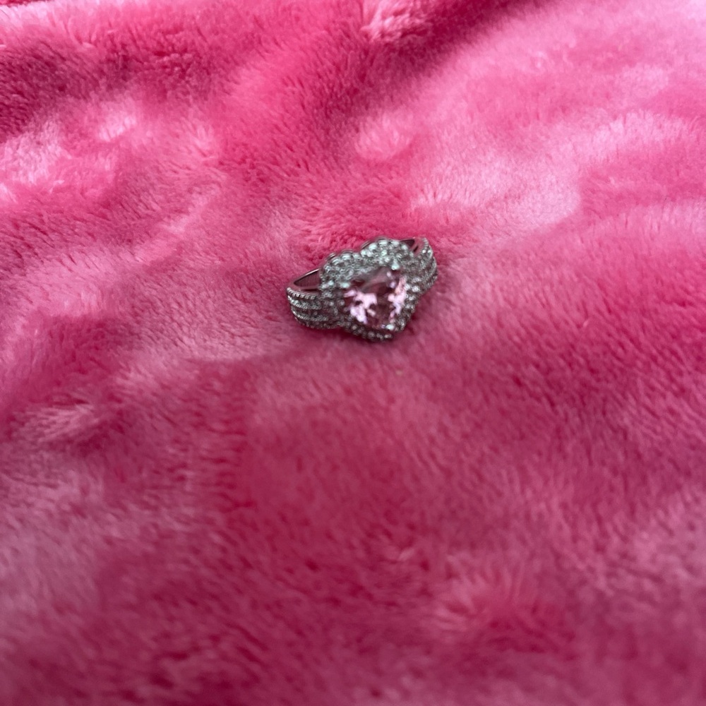 Elegant Pink and Silver Ring
